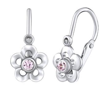 Silvego Stříbrné náušnice květinky se Swarovski® Zirkony SILVEGOB70164LP