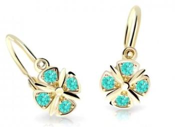 Cutie Jewellery Slušivé dětské náušnice ze žlutého zlata C2245-10-X-1 světle zelená