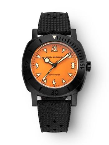 Nivada Grenchen Depthmaster Black Pumpkin - Tropic Rubber