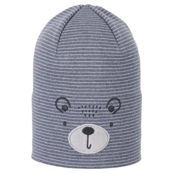 Sterntaler Čepice Slouch Beanie Bear blue melange