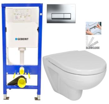 GEBERIT DuofixBasic s chromovým tlačítkem DELTA51 + WC JIKA LYRA PLUS + SEDÁTKO DURAPLAST SLOWCLOSE 458.103.00.1 51CR LY5