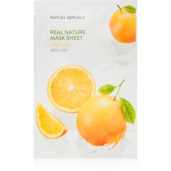 NATURE REPUBLIC Real Nature Orange Mask Sheet hydratační plátýnková maska pro rozjasnění pleti 23 ml