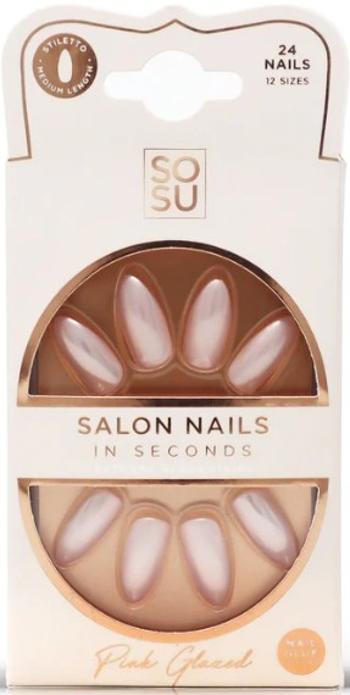 SOSU Cosmetics Umělé nehty Pink (Salon Nails) 24 ks