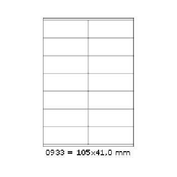 Samolepicí etikety 105 x 41 mm, 14 etiket, A4, 100 listů