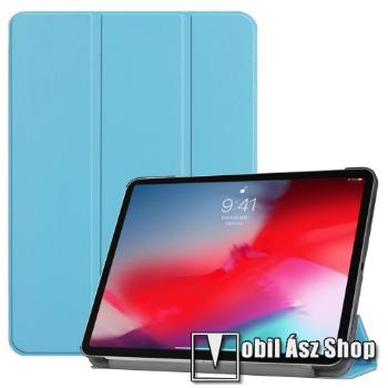 Notesz / mappa tok - VILÁGOSKÉK - oldalra nyíló flip cover, TRIFOLD asztali tartó funkciós, mágneses záródás - APPLE iPad Pro 11 (2018)