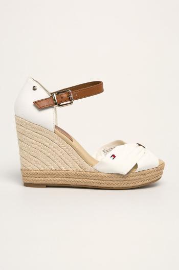 Sandály Tommy Hilfiger BASIC OPENED TOE HIGH WEDGE bílá barva, FW0FW04784