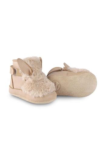 Dětské boty Donsje Richy Booties Fluffy Bunny béžová barva, 1033808