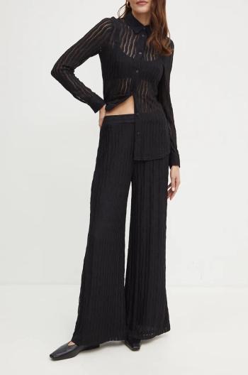 Kalhoty Marella dámské, černá barva, jednoduché, high waist, 2423786094200