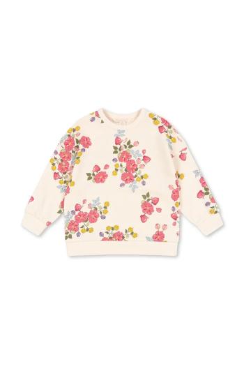 Detská bavlnená mikina Konges Sløjd LOUPY LOU SWEAT SHIRT GOTS béžová farba, vzorovaná, KS102706