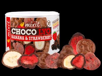 MIXIT Chrumkavé banániky a jahody v čokoláde, 150 g