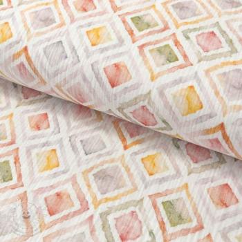 Dupla géz/muszlin Geo watercolour mauve digital print