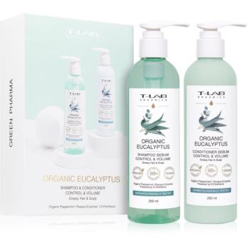 T-LAB Organics Organic Eucalyptus Set dárková sada pro mastné vlasy a vlasovou pokožku