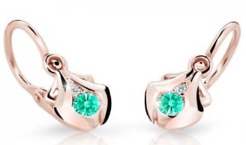 Cutie Jewellery Dětské náušnice z růžového zlata C2224-10-X-4 světle zelená