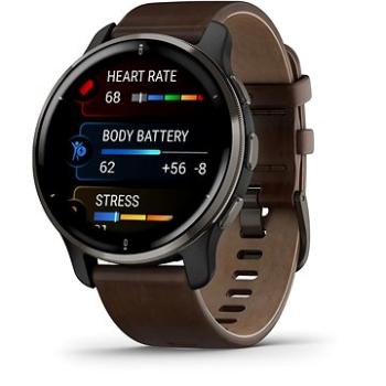 Garmin Venu 2 Plus Slate/ Brown Leather Band (010-02496-15)