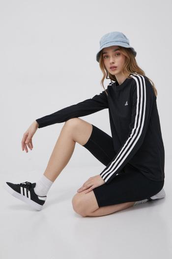 Bavlněné tričko s dlouhým rukávem adidas HF7261 černá barva