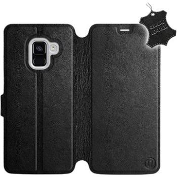 Flip pouzdro na mobil Samsung Galaxy A8 2018 - Černé - kožené - Black Leather (5903226494873)