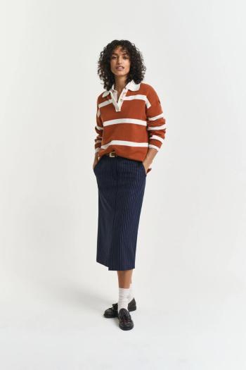 SUKNĚ GANT PINSTRIPE MIDI SKIRT EVENING BLUE