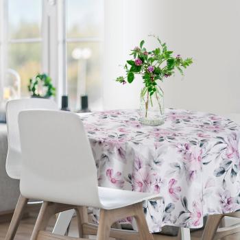 ArtFir Záhradný okrúhly obrus GARDEN 30E | biela/ružová 150 cm