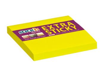 Samolepicí bločky Extra Sticky 76x76mm, 90 lístků, neonově žlutý