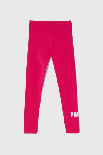 Dětské legíny Puma ESS Logo Leggings G růžová barva, s potiskem