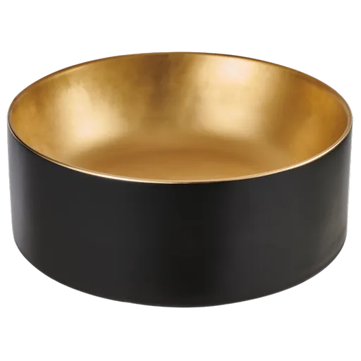 INVENA Umyvadlo na desku KETO 42 cm, černá/zlatá  CE-14-017-C