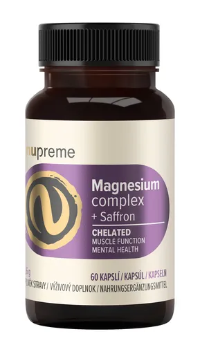 Nupreme Magnesium + šafrán chelát 60 kapslí