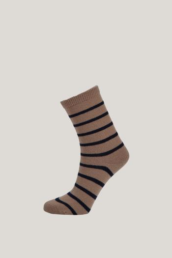 PONOŽKY GANT STRIPE WOOL CASHMERE SOCKS CARAMEL BEIGE