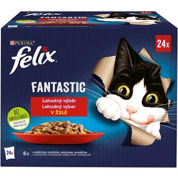 Felix Fantastic s kuřetem, hovězím, králíkem, jehněčím v želé 24 x 85 g (7613039733035)