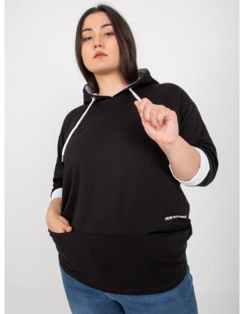 Dámská mikina s kapsami plus size ELISA černá  