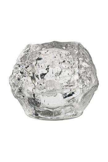 Dekoračný svietnik Kosta Boda Snowball 9 cm priehľadná farba