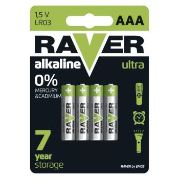 EMOS Alkalická baterie RAVER AAA (LR03), 4 ks B7911