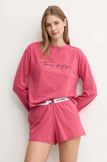 Pyžamo Tommy Hilfiger růžová barva, UW0UW05630