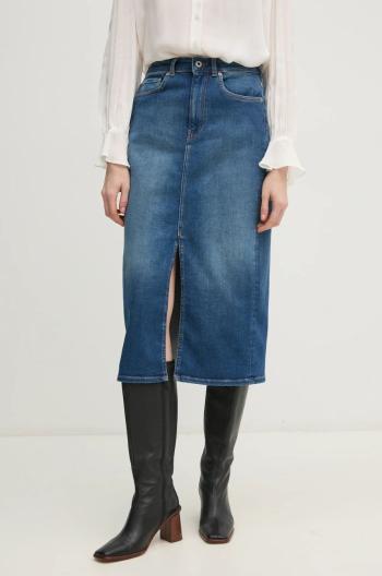 Džínová sukně Pepe Jeans MIDI SKIRT HW modrá barva, midi, pouzdrová, PL901186IA0