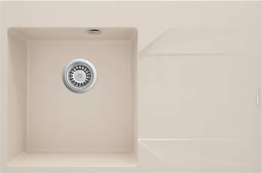 DEANTE Evora béžový granitový dřez, 1-bowl s odkapávací plochou vpravo ZQJ_511P