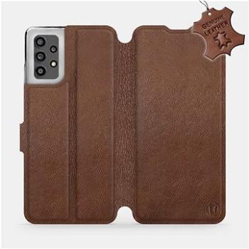 Kožené flip pouzdro na mobil Samsung Galaxy A32 LTE - Hnědé -  Brown Leather (5903516719549)