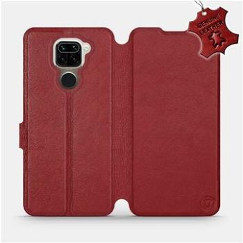 Flip pouzdro na mobil Xiaomi Redmi Note 9 - Tmavě červené - kožené -   Dark Red Leather (5903516288878)