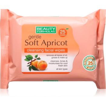 Beauty Formulas Apricot vlhčené čisticí ubrousky 25 ks