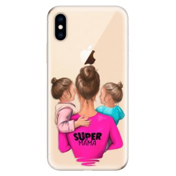 Odolné silikonové pouzdro iSaprio - Super Mama - Two Girls - iPhone XS