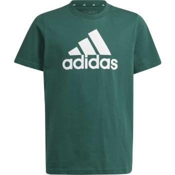 adidas ESSENTIALS BIG LOGO T-SHIRT Juniorské tričko, tmavě zelená, velikost