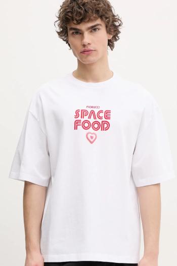 Bavlnené tričko Fiorucci Space Food Print Relaxed Fit T-Shirt pánske, biela farba, s potlačou, U02SPTSH101CJ01WH03