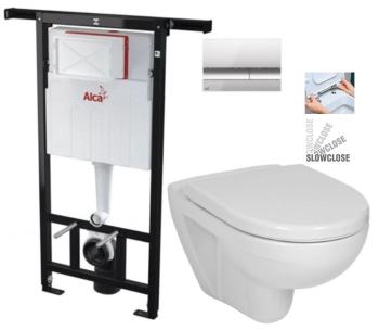 ALCADRAIN Jádromodul předstěnový instalační systém s chromovým tlačítkem M1721 + WC JIKA LYRA PLUS + SEDÁTKO DURAPLAST SLOWCLOSE AM102/1120 M1721 LY5