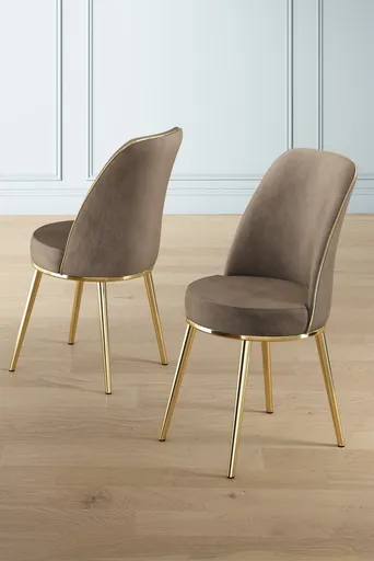 Sada židlí (6 kusů) Pefa - Cappuccino, Gold