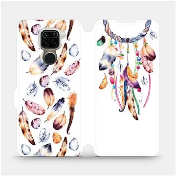 Flipové pouzdro na mobil Xiaomi Redmi Note 9 - M003S Lapač a barevná pírka (5903516287840)