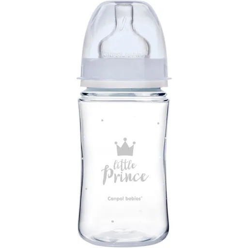 Canpol babies Lahev se širokým hrdlem Royal Baby 240 ml modrá