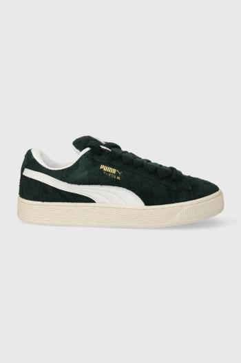 Kožené sneakers boty Puma Suede XL Hairy zelená barva, 397241