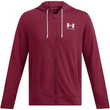 Under Armour RIVAL TERRY LC FZ Pánská mikina, vínová, velikost