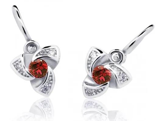 Cutie Jewellery Dětské náušnice z bílého zlata C2203-10-X-2 červená