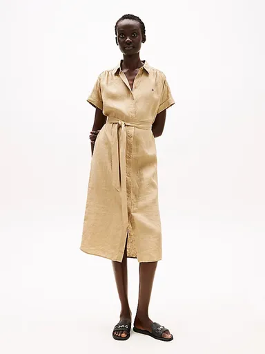 Tommy Hilfiger dámské košilové lněné šaty WW0WW44653 34