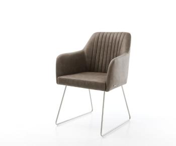 Jídelní židle Greg-Flex taupe vintage tenká podnož nerezová