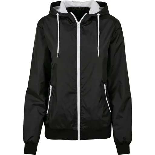 Build Your Brand Dámská větrovka - Černá / bílá | 3XL